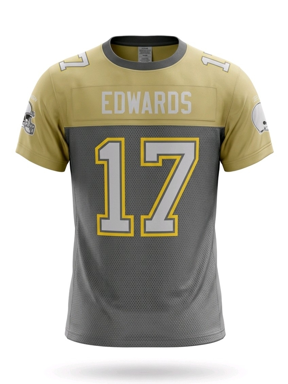 Cleveland Browns. Reebok Men's Edwards #17 Gray and Tan Athletic Jersey XL